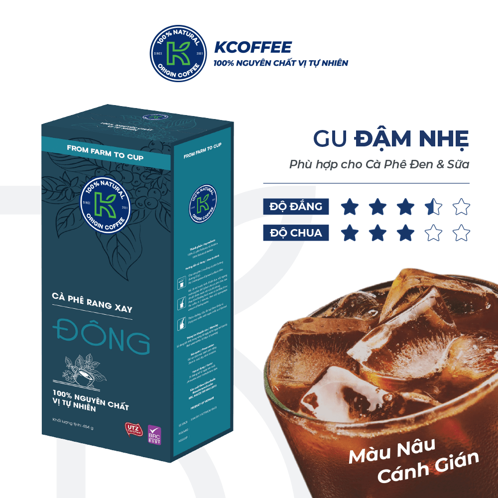CÀ PHÊ K ĐÔNG 454 G - CÀ PHÊ NGUYÊN CHẤT